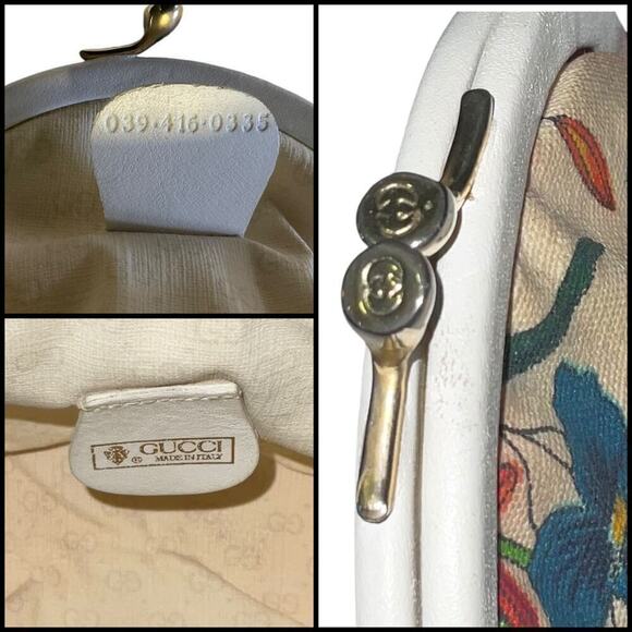 Gucci Floral Vintage Retro Kiss-lock Purse Clutch Rare - Picture 11 of 16